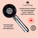 Waterproof Cordless Electric Shiatsu hair scalp Massaging brush