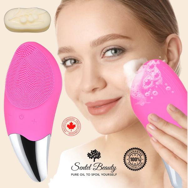 Coffret cadeau soin du visage : 2 savons et 1 brosse faciale en silicone souple