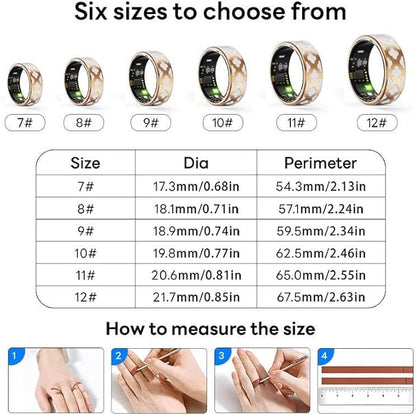 Smart Ring Health & sleep Managemet Android/iPhone Compatible Rose Gold IP68 Waterproof - SENTEL BEAUTY